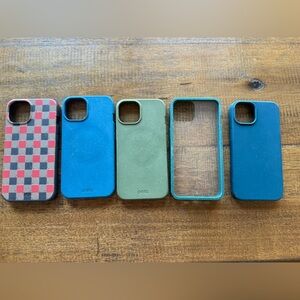 Pela Eco-Friendly iPhone 14 Phone Case Collection - Checkered, Green, Blue